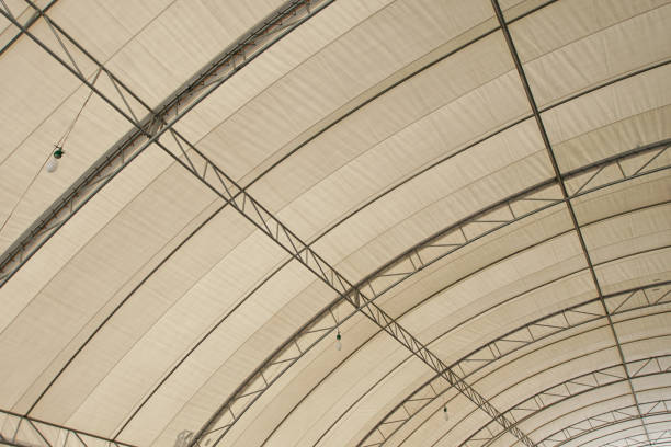 istock Roof Dome construtction, canvas and metal sheet 866819588