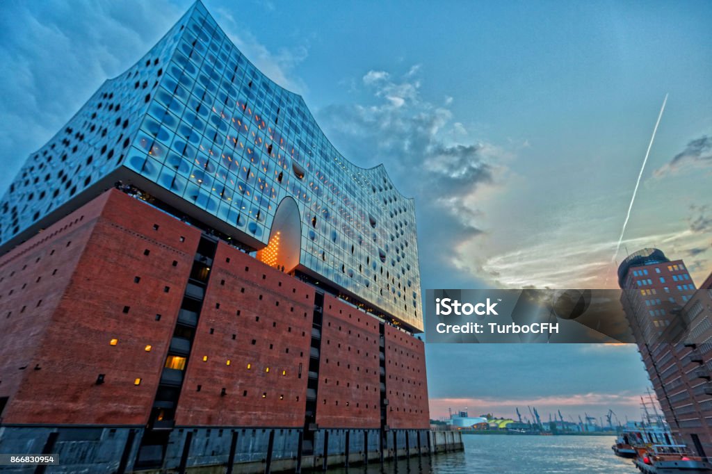 Beautiful Elbphilharmonie concert hall in Hamburg at hafencity district. Elbphilharmonie Elbphilharmonie Stock Photo