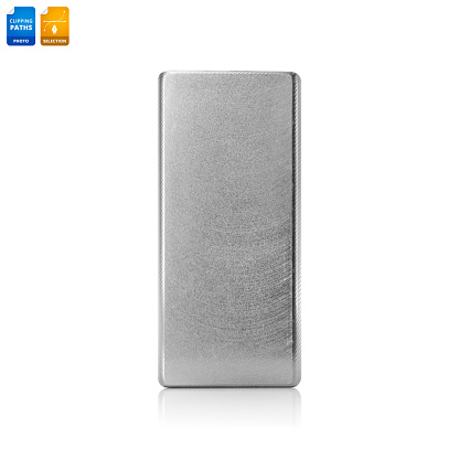 Metal mold isolated on white background. Steel template for use in phone case design business. Clipping paths object.