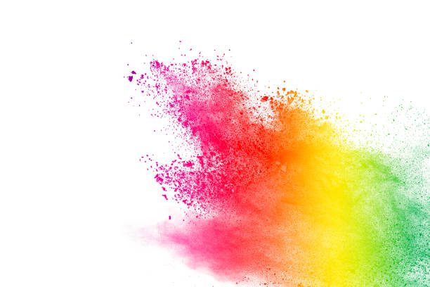 istock Explosion of colored powder isolated on white background. 866846678