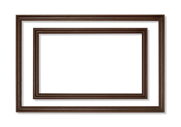 istock wooden black frame on the white background 866860032