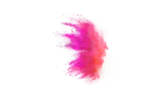 istock Freeze motion of colored powder explosions isolated on white background 866862734