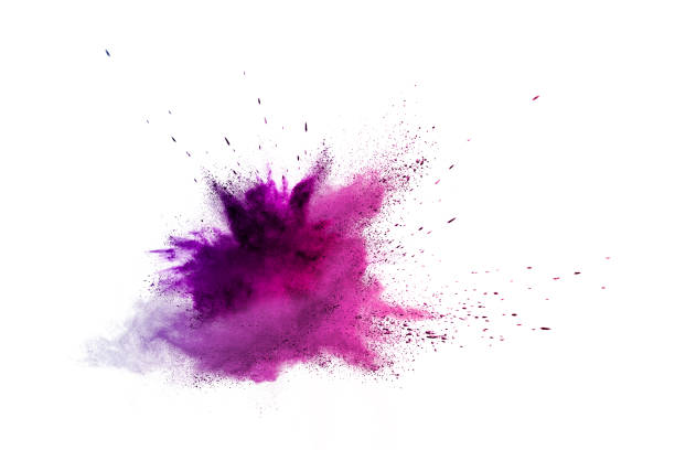 istock Freeze motion of colored powder explosions isolated on white background 866863418