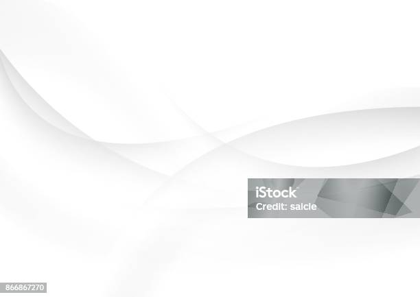Abstract Grey And White Waves Vector Background Stock Illustration - Download Image Now - White Color, Abstract Backgrounds, Backgrounds