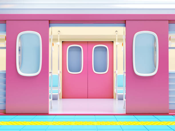 地下鉄電車のドアを開けて - train door vehicle door open ストックフォトと画像