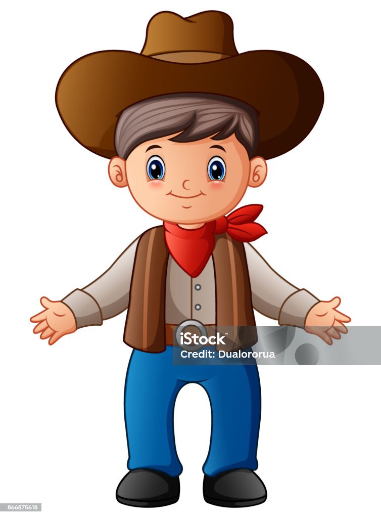 Cute Cartoon Cowboy Stock Illustration - Download Image Now - Boys, Child,  Cowboy - iStock