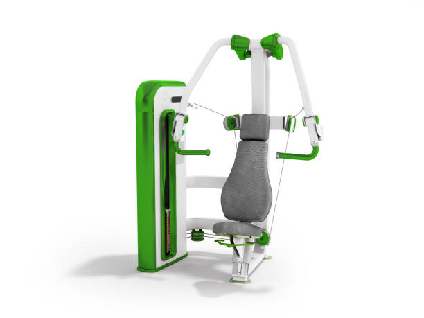 istock Modern sport trainer for strength training for the body green 3D rendering on a white background 866887284