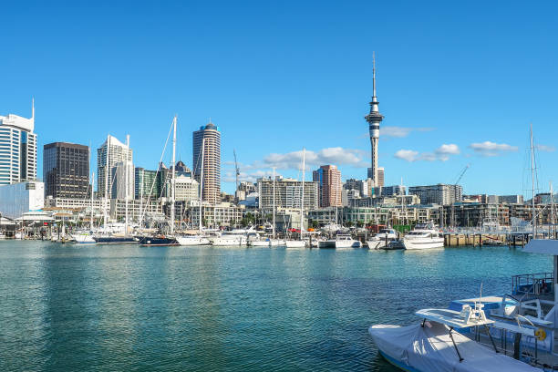 istock Auckland Harbor and Sky tower, the landmark in NZ. 866887756