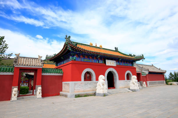 arquitectura del templo antiguo chino, auspiciosa, solemne - vísperas solemnes fotografías e imágenes de stock