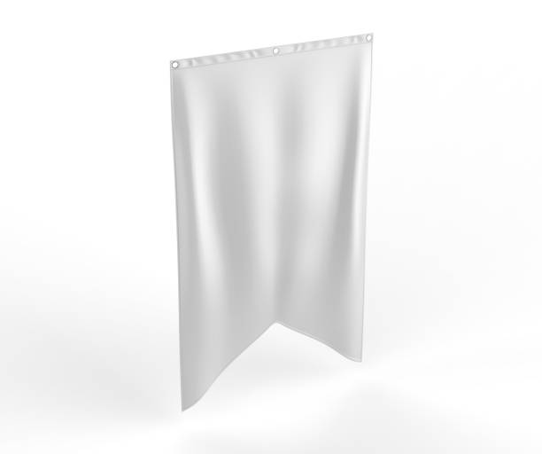 istock Gonfalon fishtail bottom flag banner for your logo design. Blank white 3d render illustration 866890852