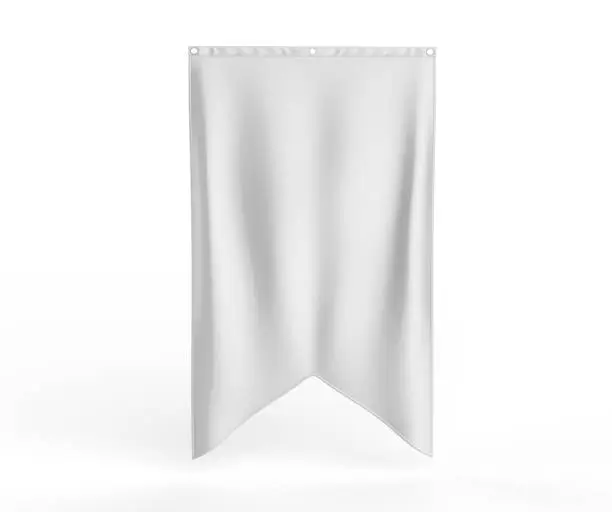 Gonfalon fishtail bottom flag banner for your logo design. Blank white