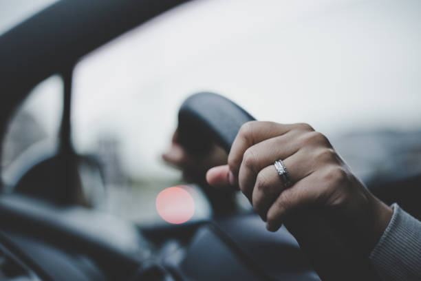 istock Close-up of a woman's hand holding a car handle 866901570