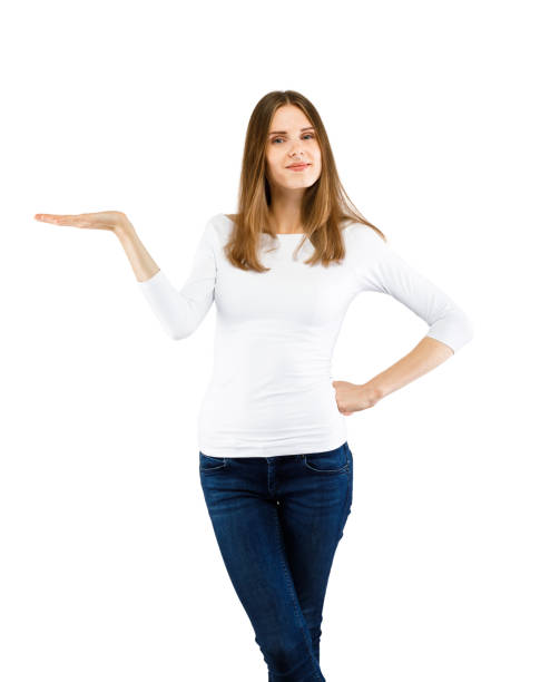 istock Young attractive businesswoman on white background 866909270