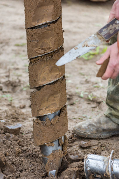 istock Drilling machine for drilling holes in the ground 866909832