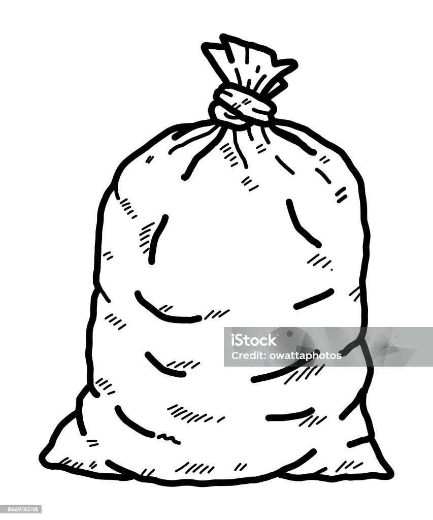 Waste Bag Stock Illustration - Download Image Now - Garbage Bag,  Illustration, Sketch - iStock