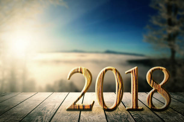 istock 2018 year on the winter backgrounds 866917344