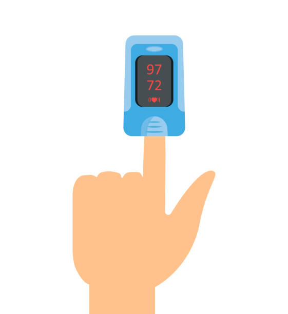 Pulse Oximeter Icon Pulse oximeter icon. Vector illustartion flat design oxygen monitor stock illustrations