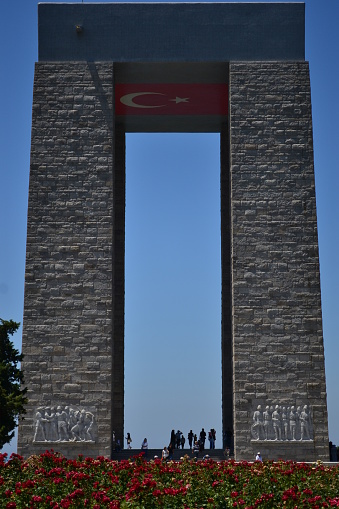 Canakkale, Turkey - June 11, 2012: Turkish cemetery for soldiers who death at from First World of War of the battle of Gallipoli in Canakkale, Turkey.