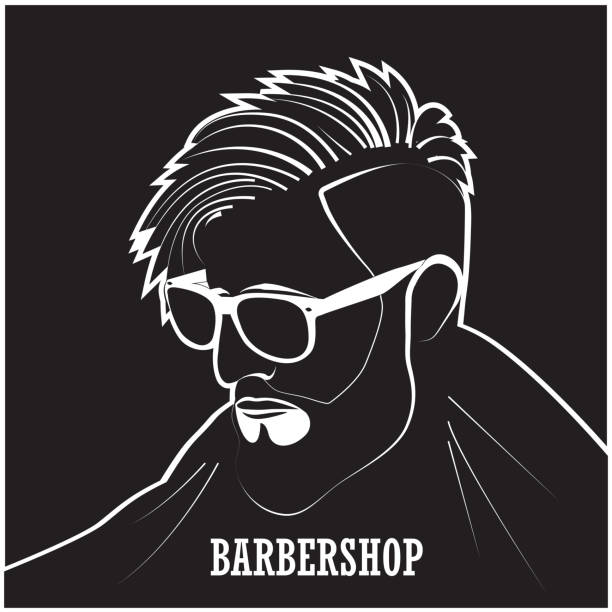salon bergaya penata rambut - barbershop australia ilustrasi stok