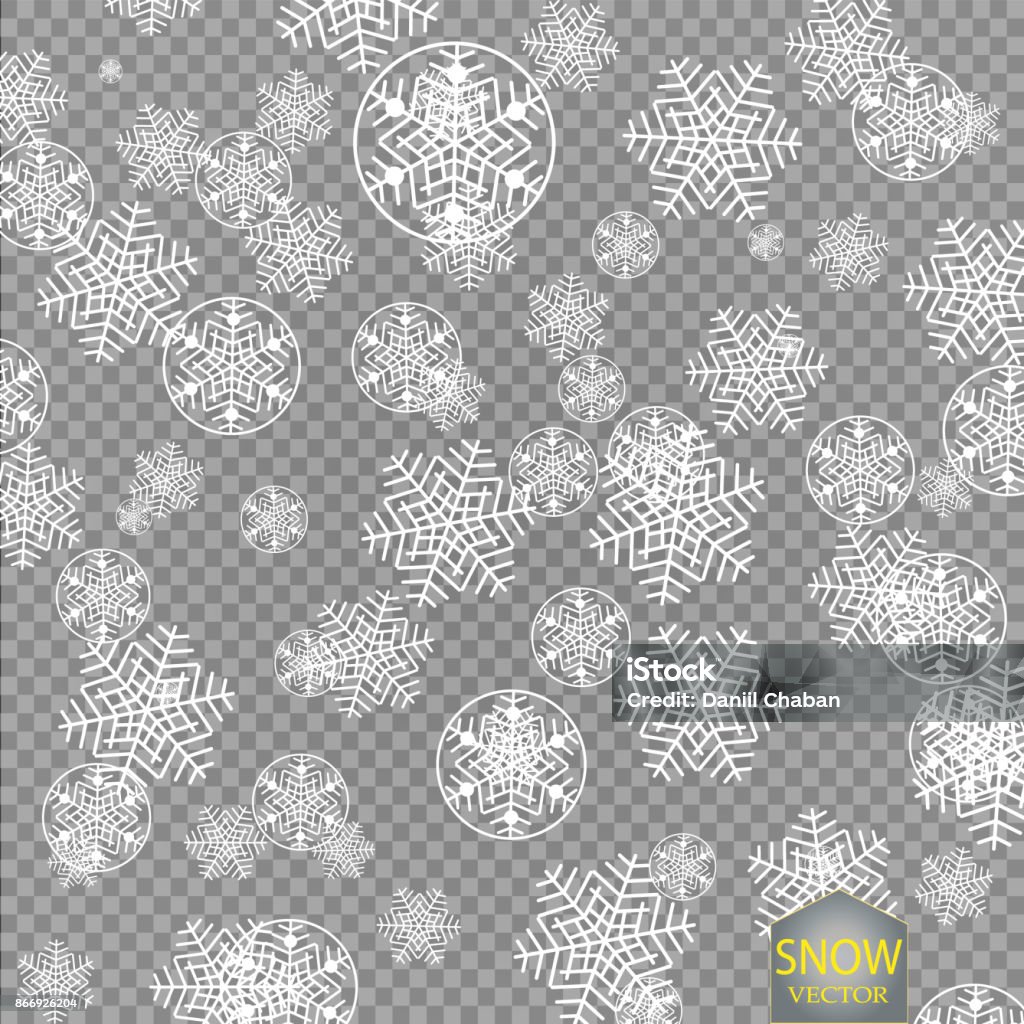 Snow Effect Graphics Vector Falling Snow Effect Isolated On Transparent Background With ...