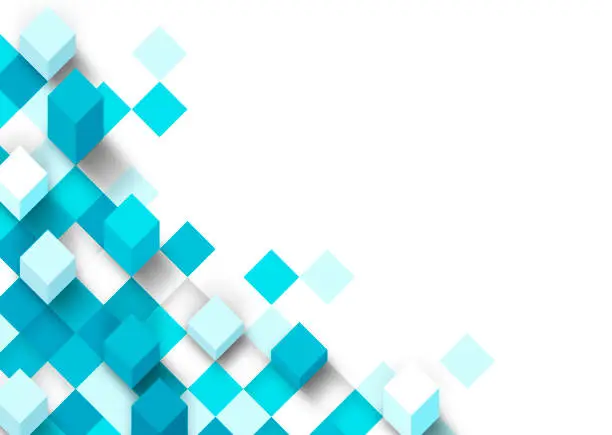 Vector illustration of Modern 3D Pixel Background