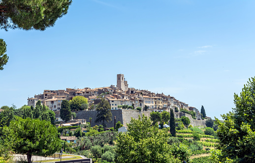 old town in Saint Paul de Vence, France. It is a popular destination for a large number of artists, poets and writers.