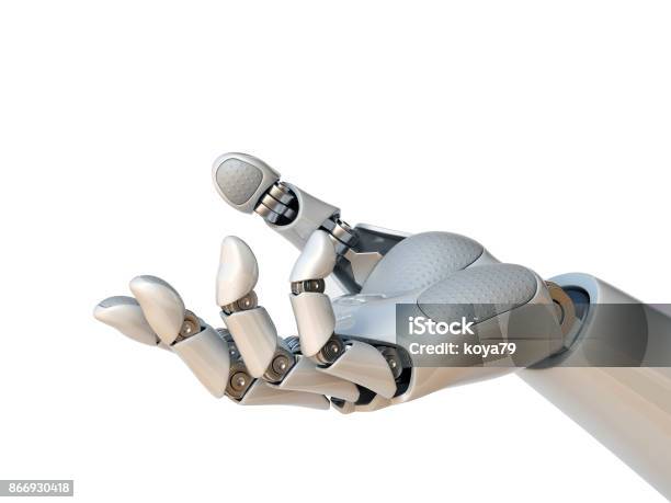 Roboterhand Geste Zu Erreichen Oder Halten Objekt 3drendering Stockfoto und mehr Bilder von Roboter