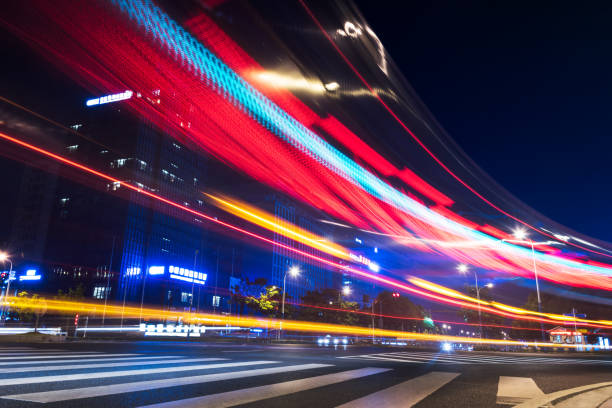 istock traffic trails in downtown suzhou 866936248