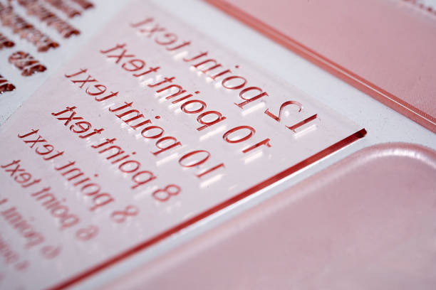 Flexographic printing plate close-up.