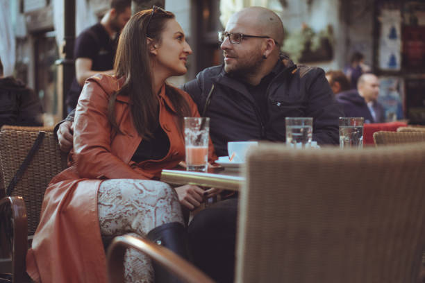 istock Young couple in love at the coffee bar 866945146