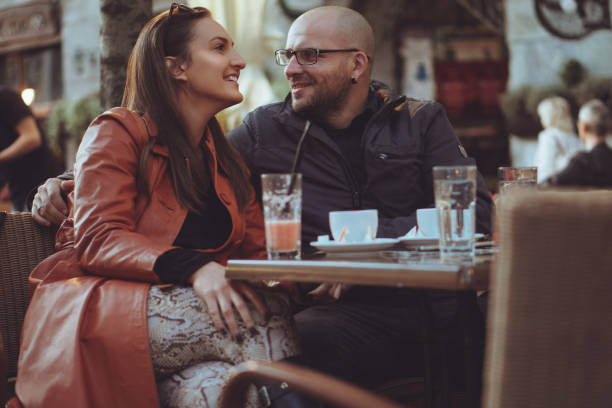 istock Young couple in love at the coffee bar 866947892