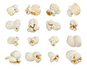 Popcorn set on white