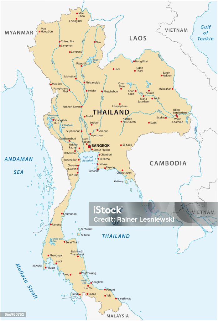 Thailand map Thailand vector map Thailand stock vector