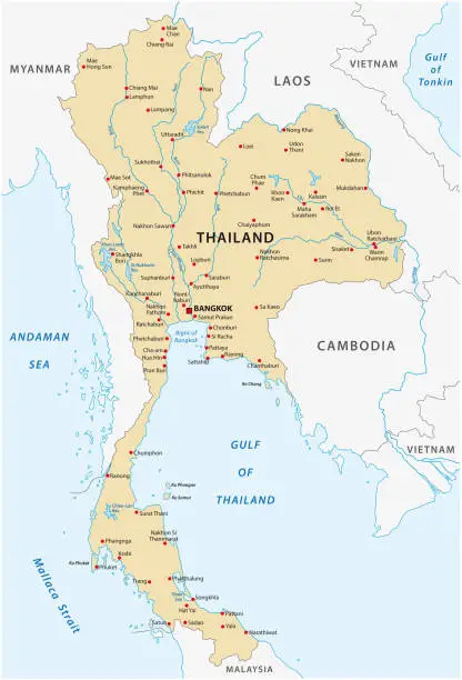 Vector illustration of Thailand map