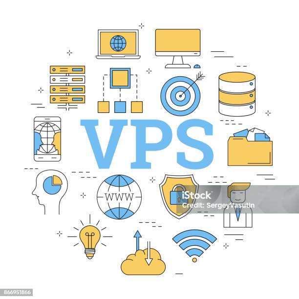 Round Concept Of Virtual Private Server Stock Illustration - Download Image Now - Most Valuable Player, Accessibility, Administrator
