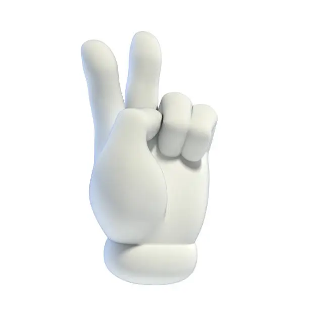 Photo of Cartoon hands set - victory hand gesture 3d rendering