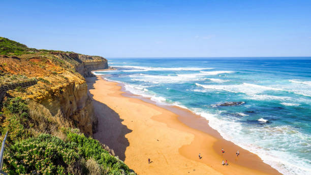 Exploring The Great Ocean Road in Australia The Great Ocean Road near Melbourne in Victoria torquay uk stock pictures, royalty-free photos & images