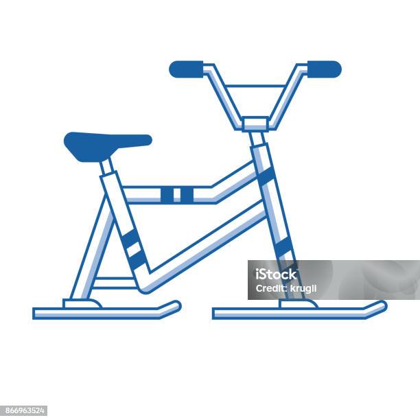 Snowmobile Or Winter Bike Icon Stock Illustration - Download Image Now - Push Scooter, Snow, Bicycle