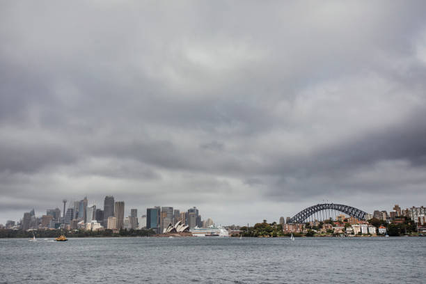 A view of Sydney, Australia on a cloudy day.