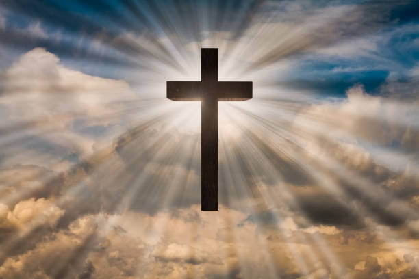 istock Jesus Christ cross on sky, heaven 866976142