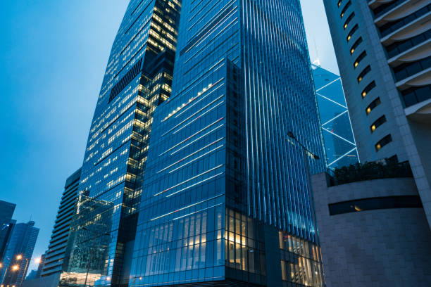 architectural complex in downtown hong kong,china
