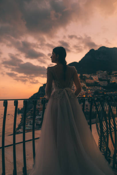 istock Bride on the terrace enjoying a view 866987046