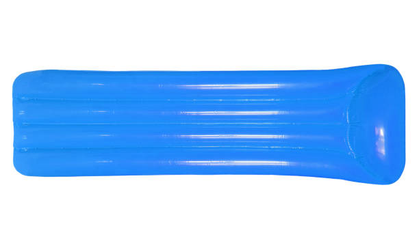 istock Turquoise inflatable floating pool raft mattress isolated on white background. 866987896