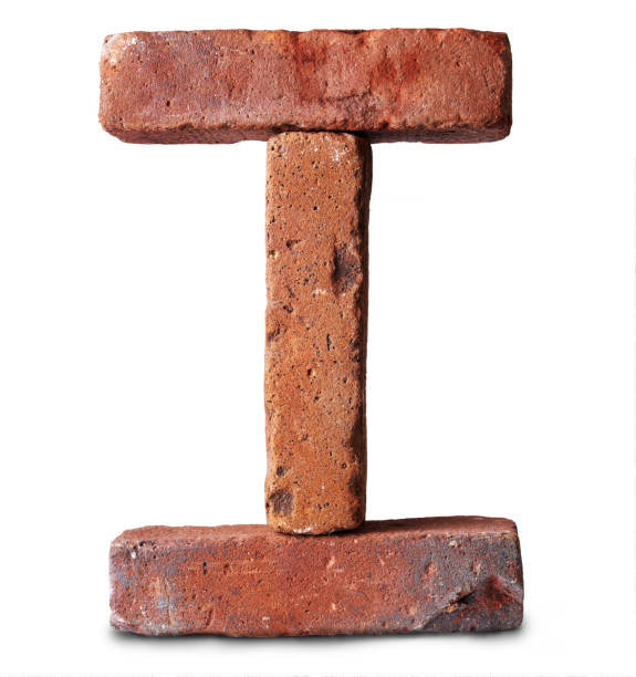 istock Red Brick stacked together isolated on white background 866991374