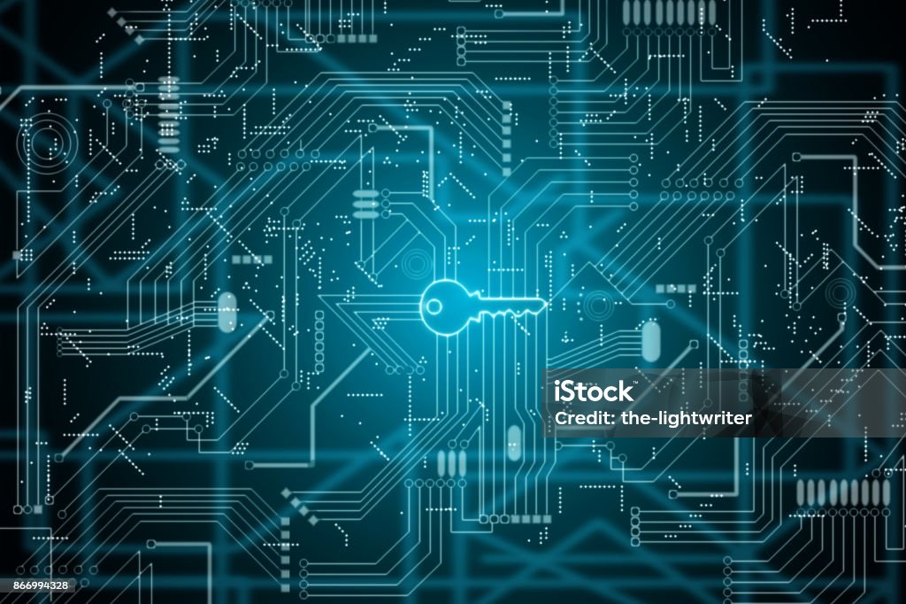 Integrated Key Integrated Key In Electronic Computer Circuit Board Stock Photo ...