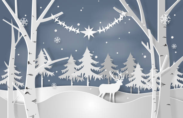 クリスマスベクトル - wintry landscape illustrations点のイラスト素材／クリップアート素材／マ�ンガ素材／アイコン素材