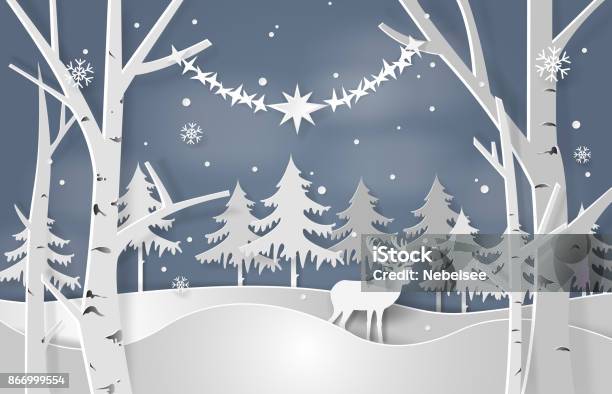 Christmas Vector Stock Illustration - Download Image Now - Christmas, Paper, Winter