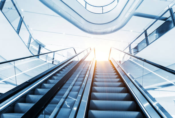 City outdoor escalator under the sun of chongqing,china City outdoor escalator under the sun escalator stock pictures, royalty-free photos & images