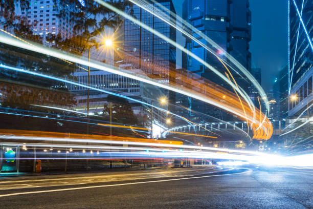 istock traffic trails in downtown hong kong 867005962