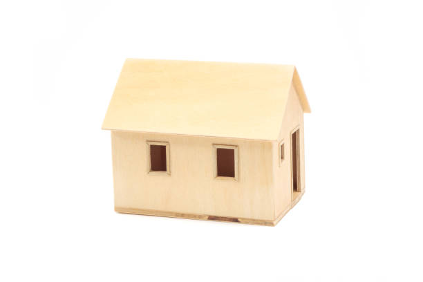 istock Toy wooden house model on white 867006162